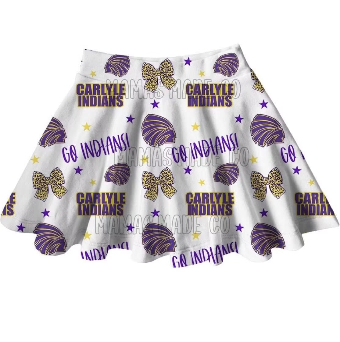 School Spirit Skorts - Carlyle Indians