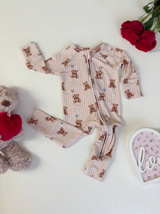 Beary Loved | Bamboo Zipper Pajamas RTS