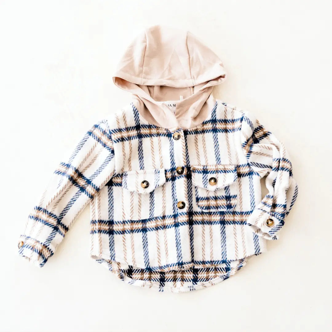Mama & Mini Cream & Navy Plaid Flannel - Infant