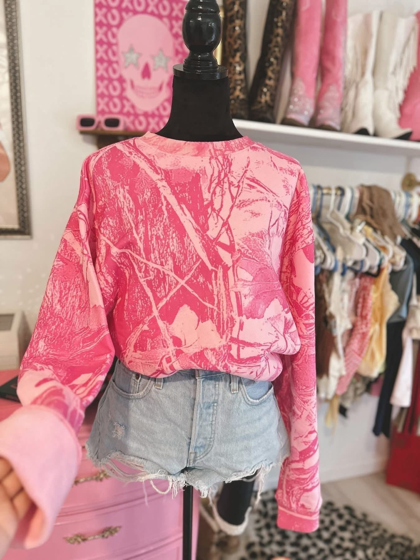 Oversized Pink Camo Crew RTS