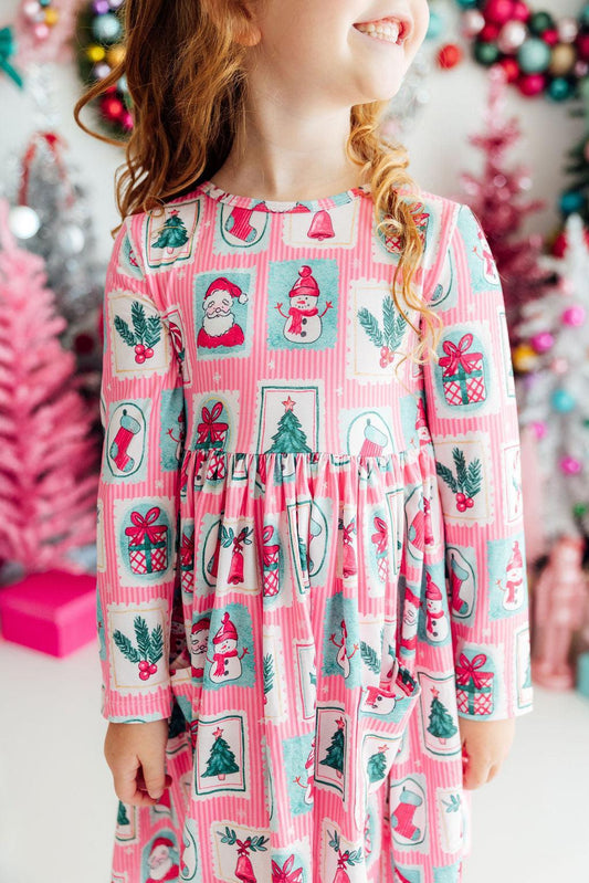 Christmas L/S Pocket Twirl Dresses