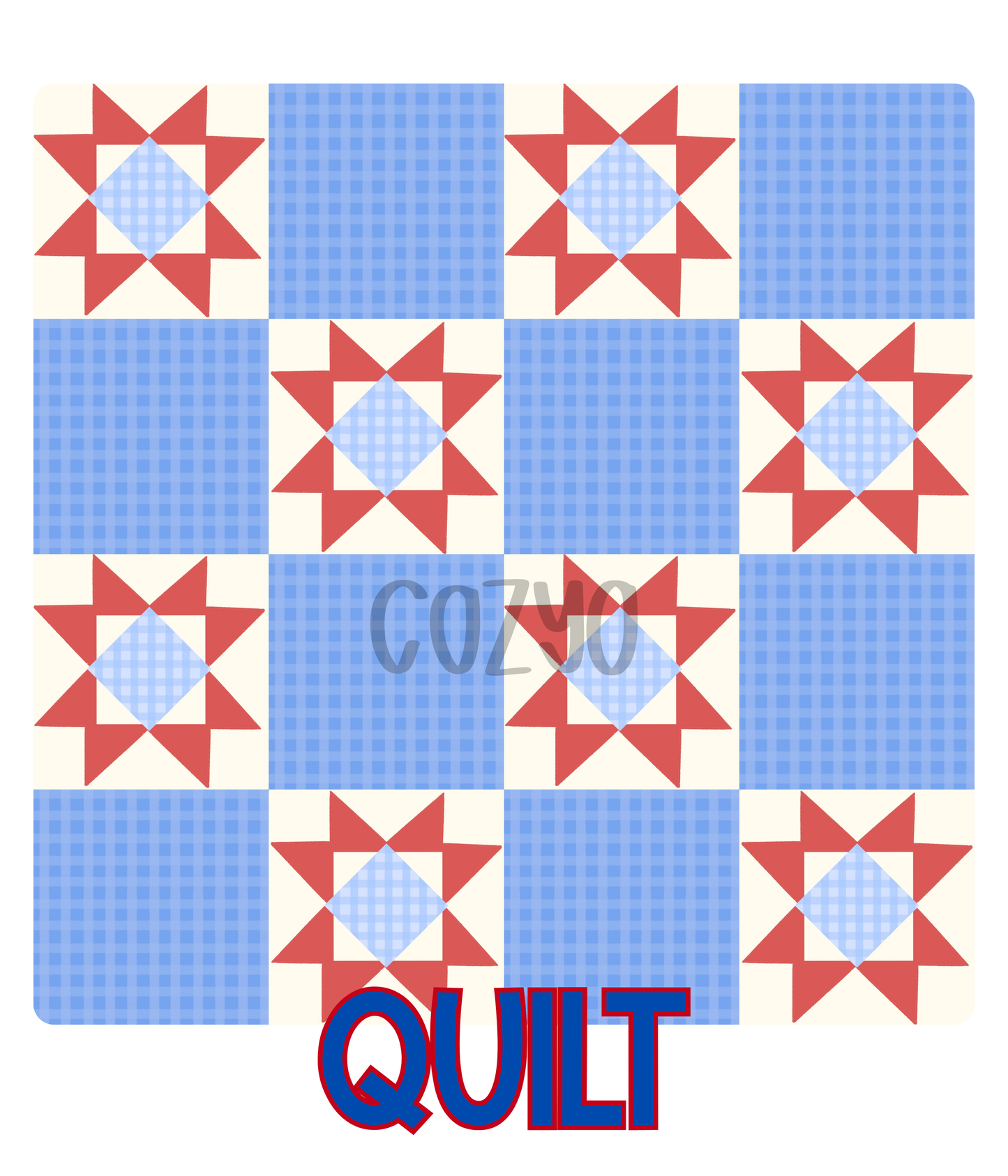 QUILT | RED, WHITE & BAM-BLUE