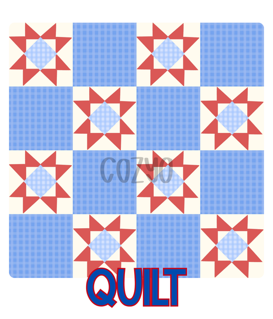 QUILT | RED, WHITE & BAM-BLUE