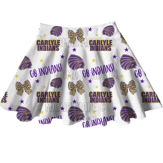 School Spirit Skorts - Carlyle Indians